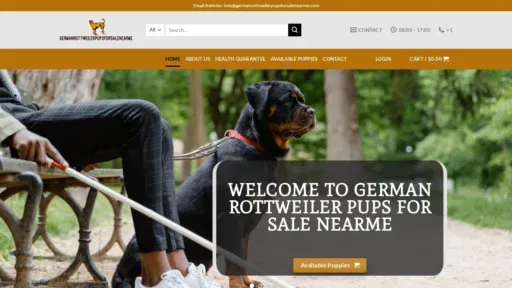 A screenshot of Germanrottweilerpupsforsalenearme.com