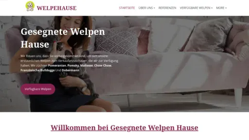 A screenshot of Gesegnetewelpenhause.com
