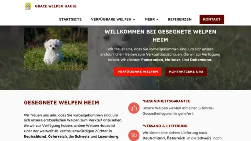 A screenshot of Gesegnetewelpenheim.com