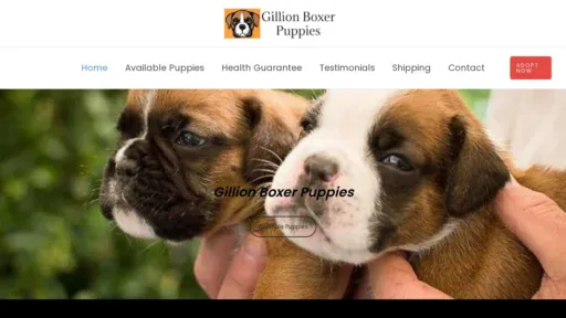 A screenshot of Gillionboxerpuppies.com