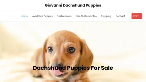 A screenshot of Giovannidachshundpuppies.com