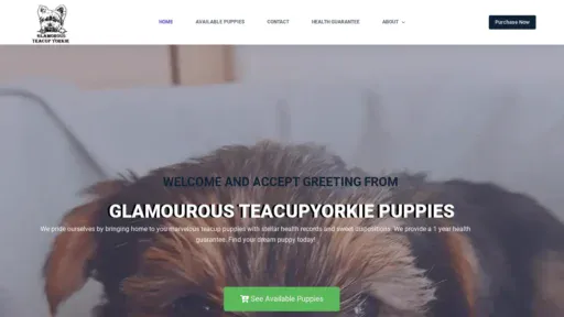 A screenshot of Glamorousteacupyorkie.com
