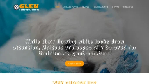 A screenshot of Glenteacupmaltese.com