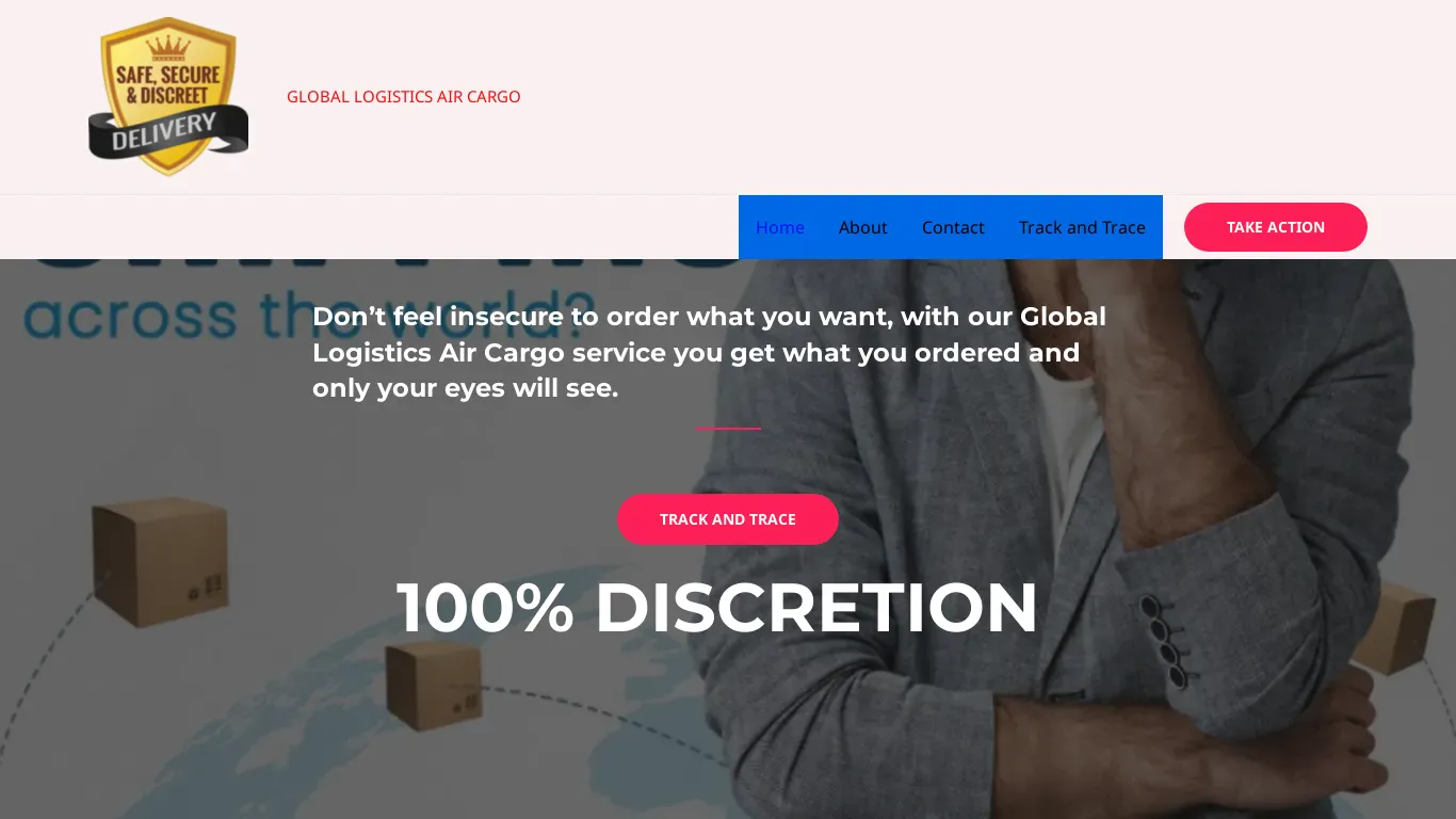 A screenshot of Globalairlogisticscargo.com