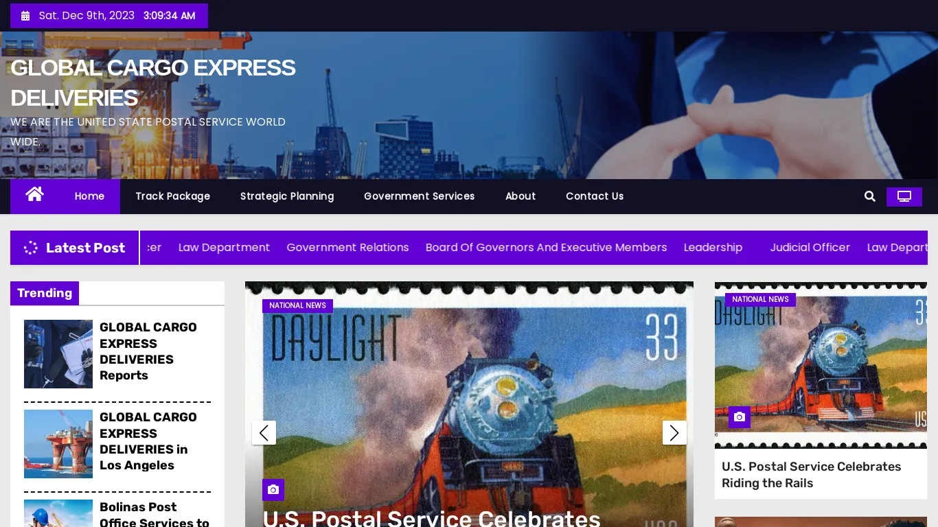 is GLOBAL CARGO EXPRESS DELIVERIES – WE ARE THE UNITED STATE POSTAL SERVICE WORLD WIDE. legit? screenshot