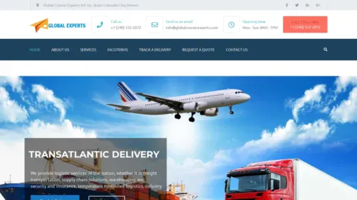 A screenshot of Globalcourierexperts.com