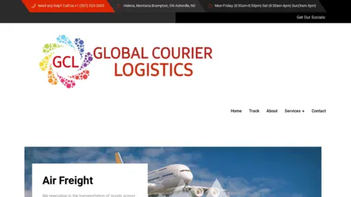 A screenshot of Globalcourierslogistics.com
