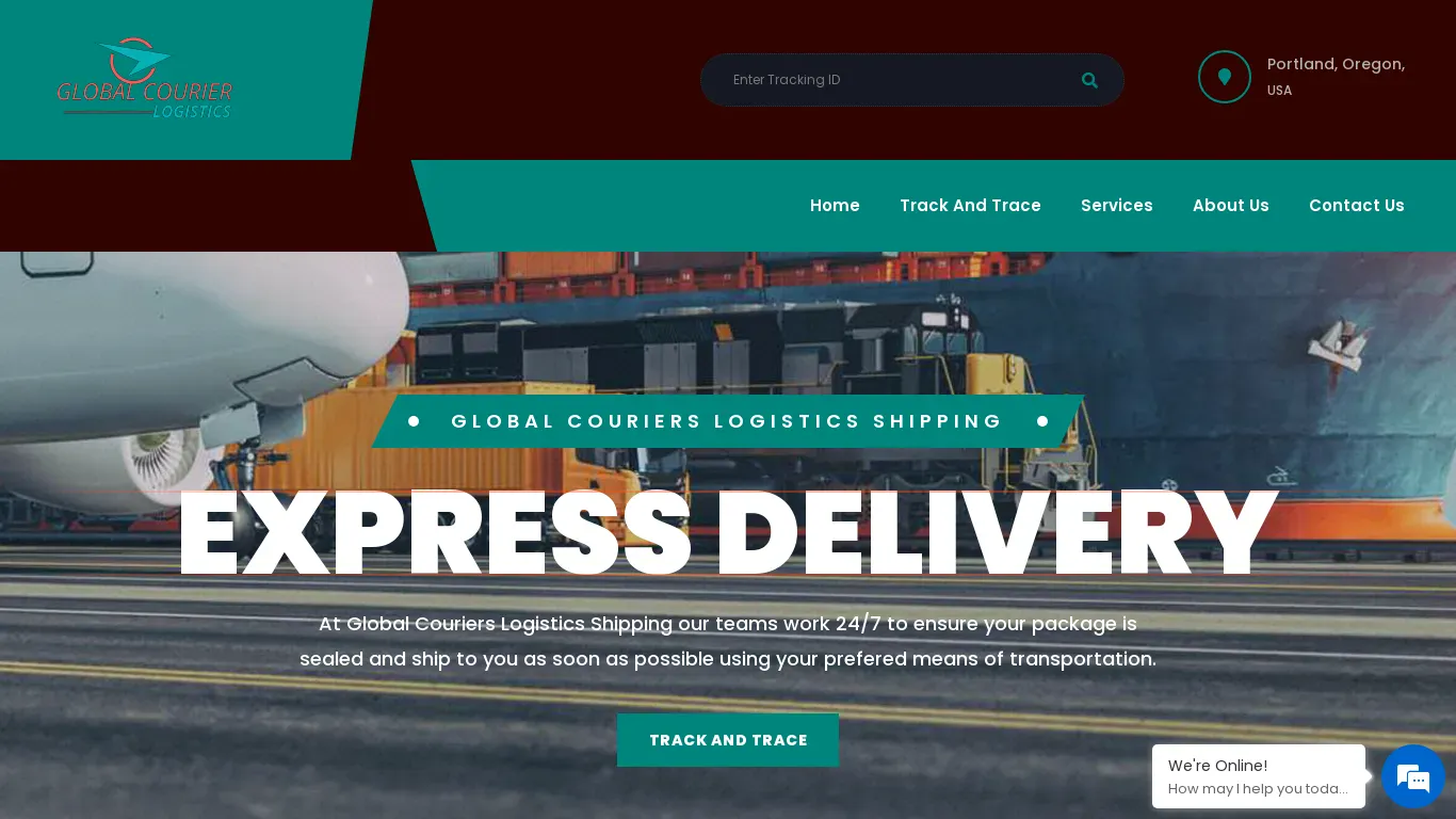 A screenshot of Globalcourierslogisticsshipping.com