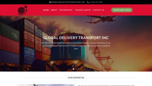A screenshot of Globaldeliverytransportinc.com