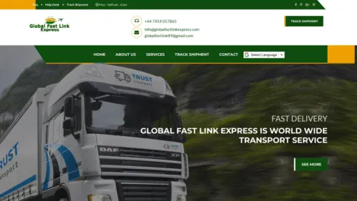 A screenshot of Globalfastlinkexpress.com