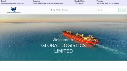 A screenshot of Globallogisticlimited.com