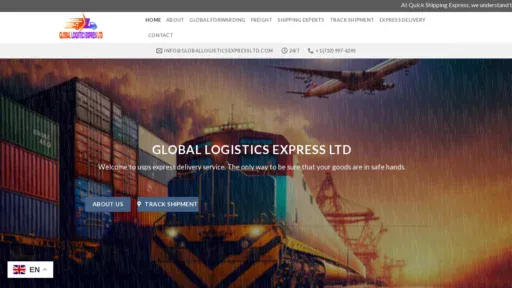 A screenshot of Globallogisticsexpressltd.com