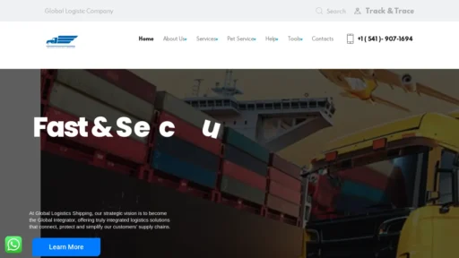 A screenshot of Globallogisticsshipping.org
