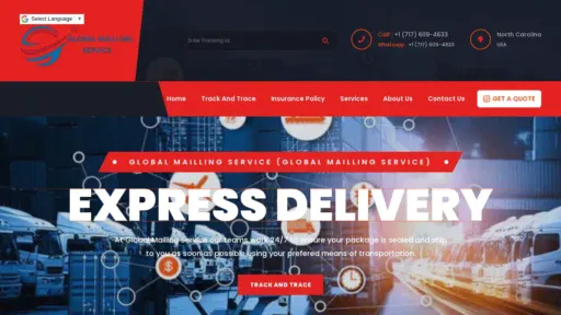 A screenshot of Globalmaillingservice.com