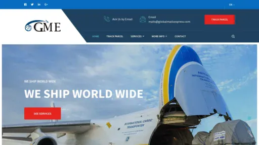 A screenshot of Globalmailsexpress.com