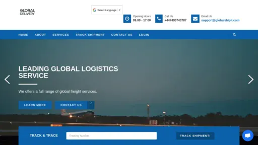 A screenshot of Globalshipit.com