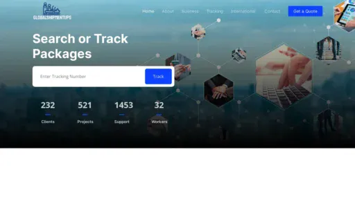 A screenshot of Globalshipmentups.com