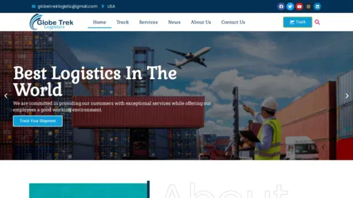 A screenshot of Globetreklogistics.com