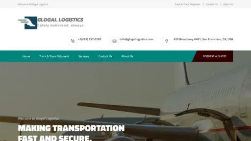 A screenshot of Glogallogistics.com