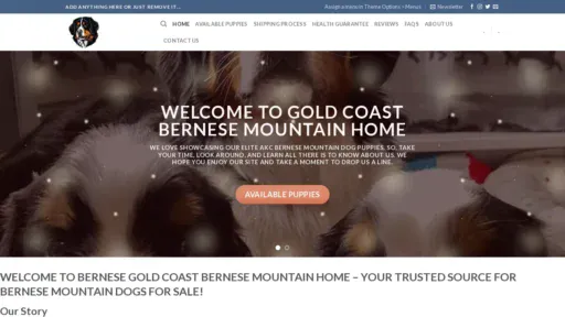 A screenshot of Goldcoastbernesemountain.shop