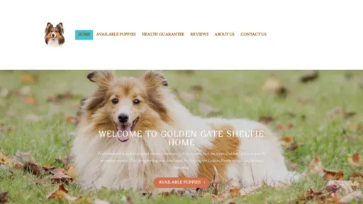 A screenshot of Goldengatesheltiehome.com