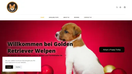 A screenshot of Goldenretrieverkaufen.com