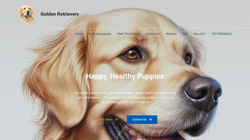 A screenshot of Goldenretrieverpuppiesforrehoming.com