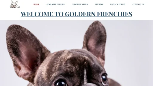 A screenshot of Goldernfrenchies.com
