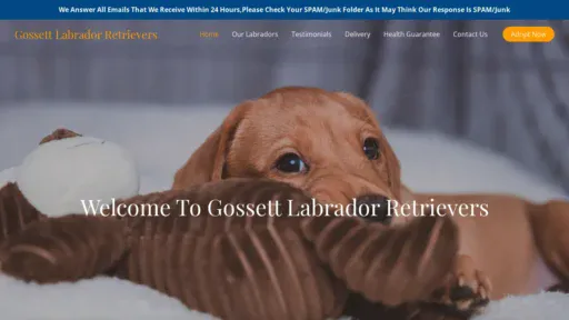 A screenshot of Gossettlabradorretrievers.com