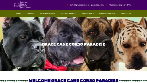 A screenshot of Gracecanecorso-paradise.com