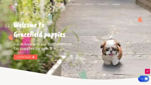 A screenshot of Gracefieldpuppies.com