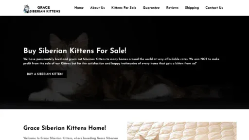 A screenshot of Gracesiberiankittens.com