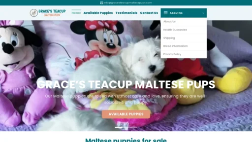 A screenshot of Gracesteacupmaltesepups.com