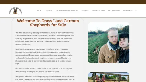 A screenshot of Grasslandshepherds.com