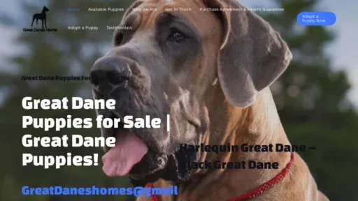 A screenshot of Greatdaneshome.com