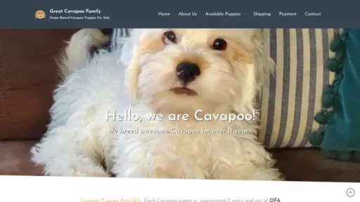 A screenshot of Greatpoofamilypups.com