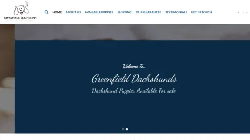 A screenshot of Greenfielddachshunds.com
