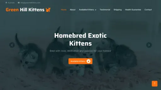A screenshot of Greenhillkittens.com