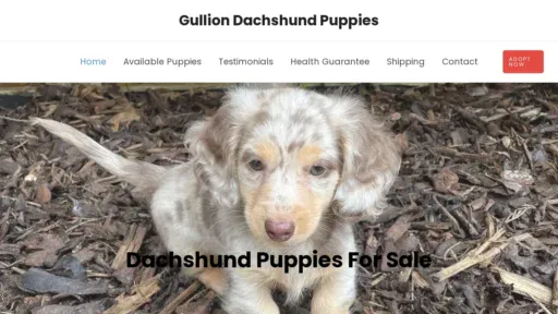 A screenshot of Gulliondachshundpuppies.com