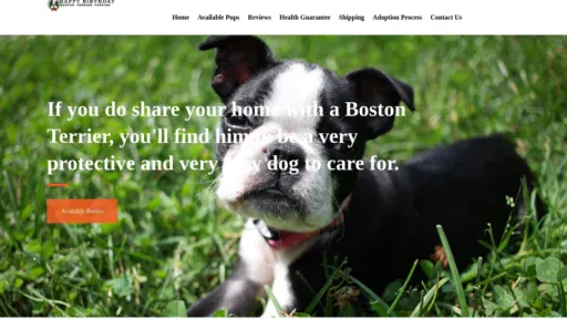 A screenshot of Happybirthdaybostonterriers.us