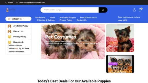 A screenshot of Happydayteacupyorkie.com