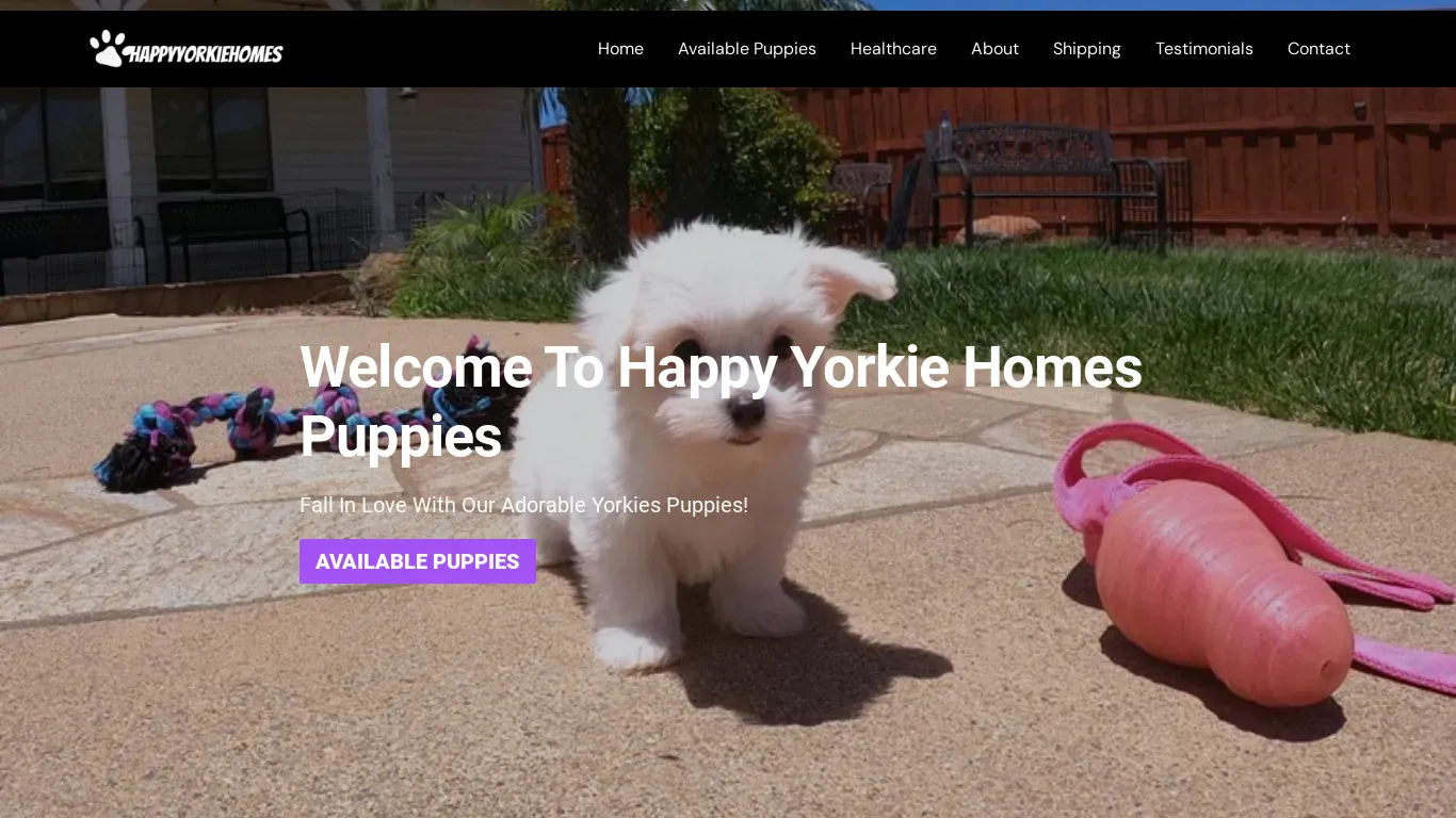 A screenshot of Happyyorkiehomes.com