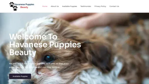 A screenshot of Havanesepupsbeauty.com