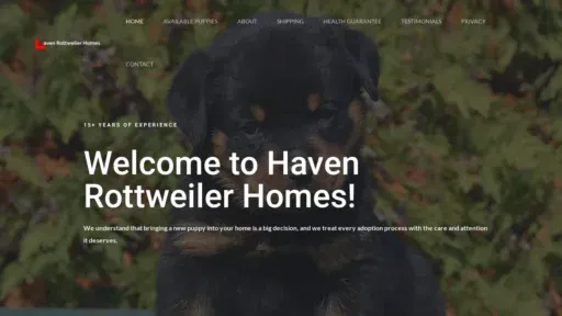 A screenshot of Havenrottweilerhomes.com