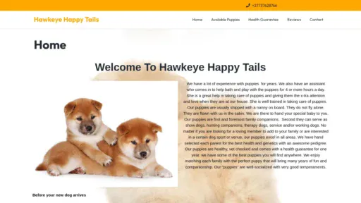A screenshot of Hawkeyehappytails.co.za