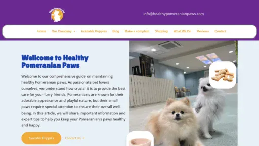 A screenshot of Healthypomeranianpaws.com