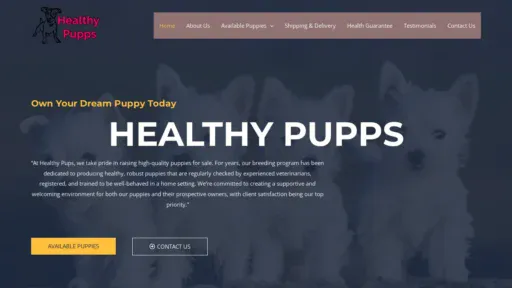 A screenshot of Healthypupps.com