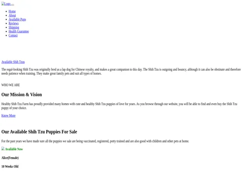is healthyshihtzufarm.com legit? screenshot