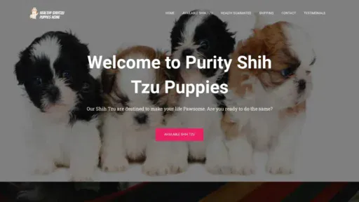 A screenshot of Healthyshihtzupuppieshome.com
