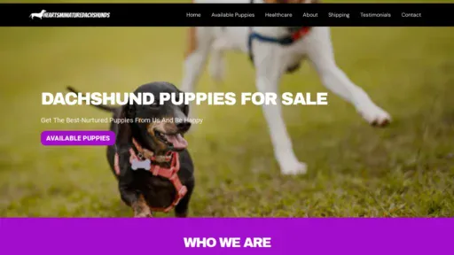 A screenshot of Heartsminiaturedachshunds.com